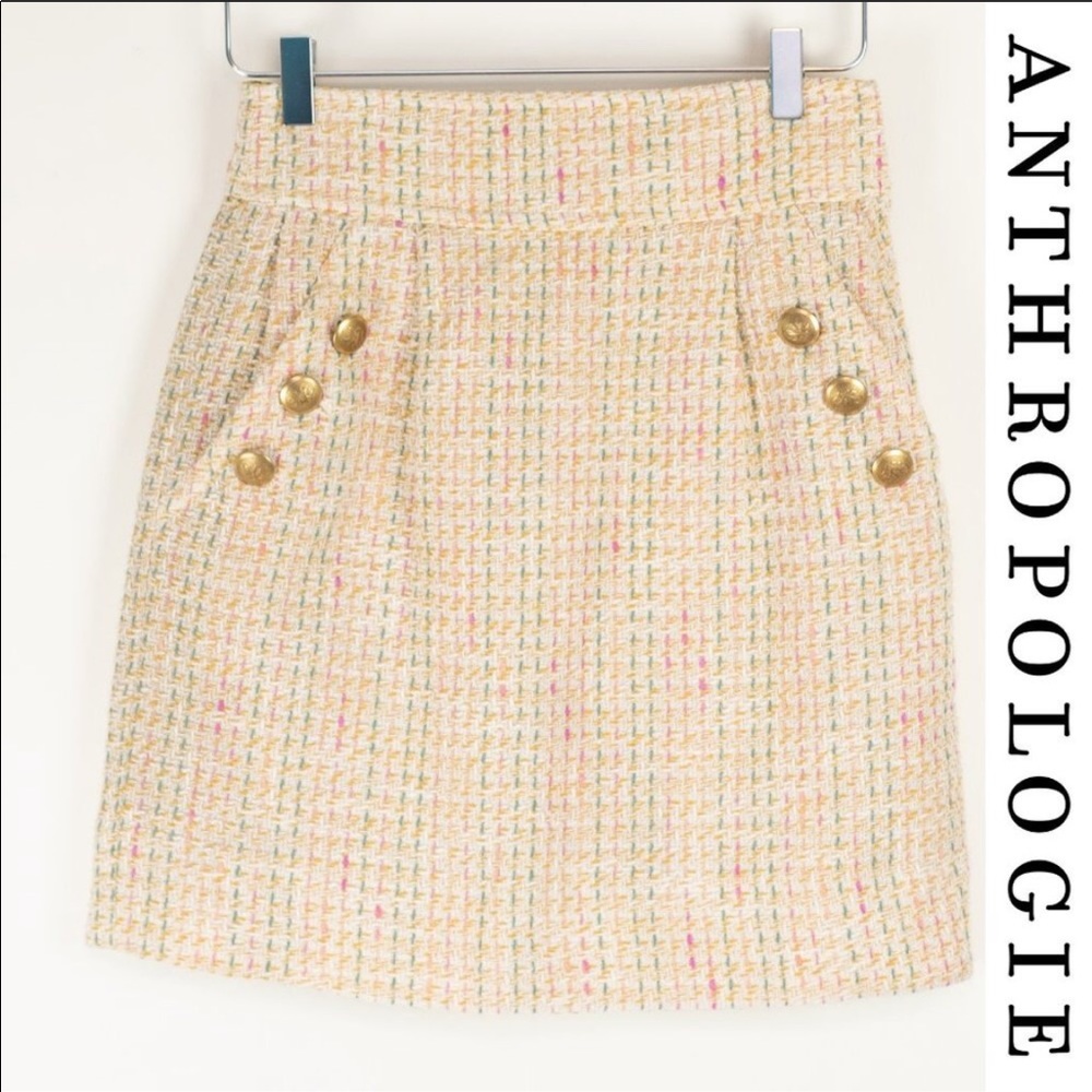 Anthropologie Ruffian Misce en Scene Tweed Skirt